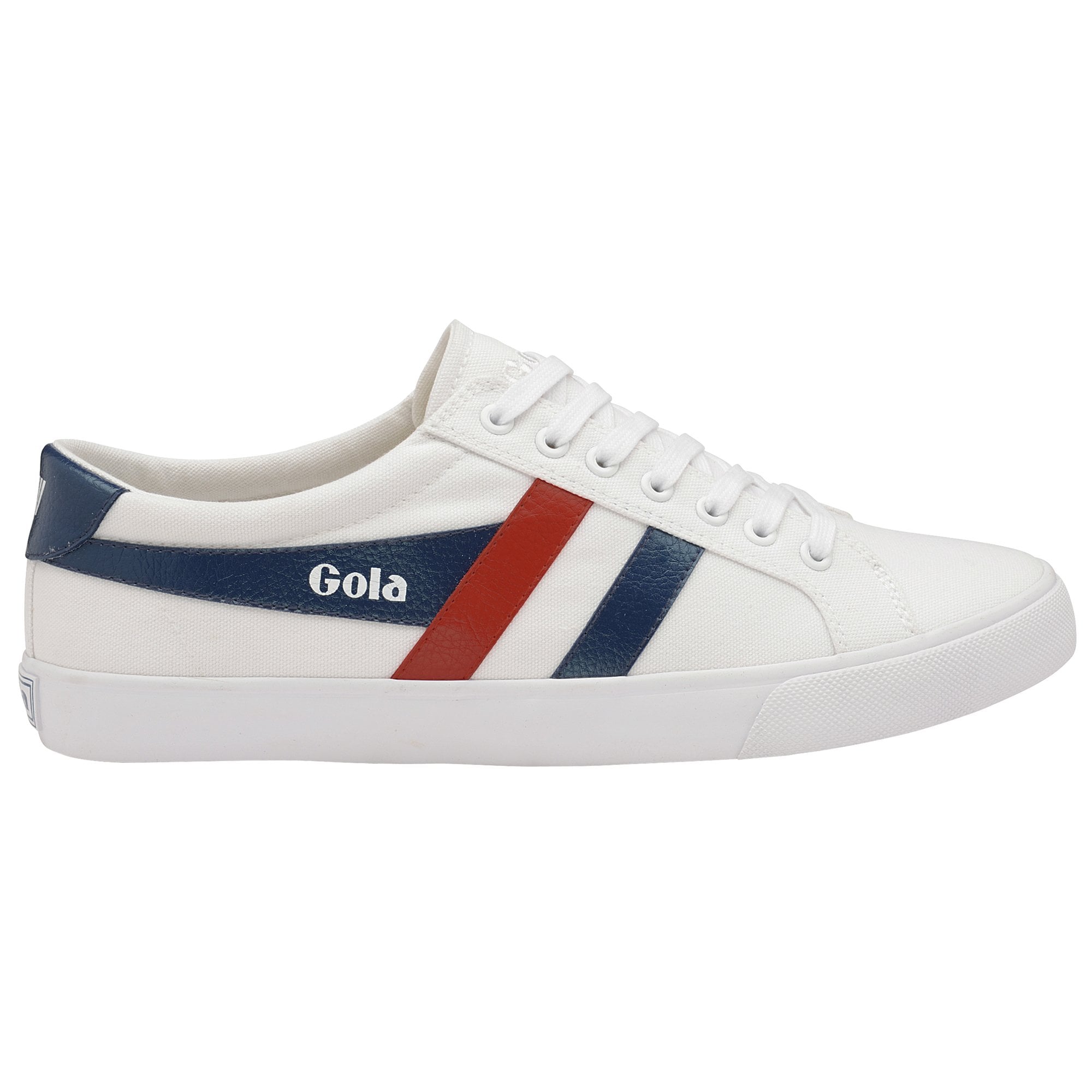 Gola Varsity Men’s White Canvas Sneakers Size 11 Red Blue Stripes Retro Look Buy Gola Men main image 4